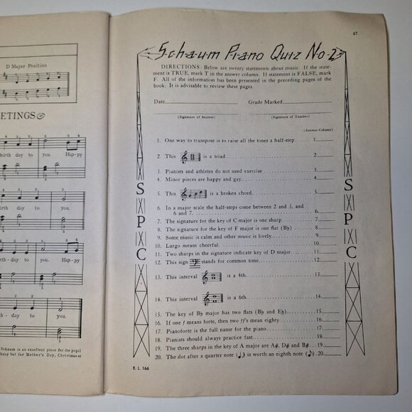 Piano Course Red Book A Schaum Music Vintage Education Teach 1945 Frank Learning - Picture 12 of 12